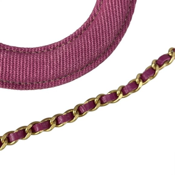 Auth CHANEL Chain Clutch / Matelass - Pink Denim Shoulder Bag gold hardware - Picture 7 of 16